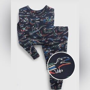GAP Kids Mulitcolor Dinosaur Themed Pajama Set Sz 2T